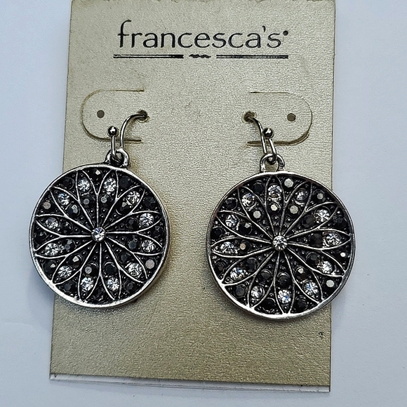 Francesca's Collections Jewelry - 5 for $25! Francesca's Silver Pave Flower Disc Earrings